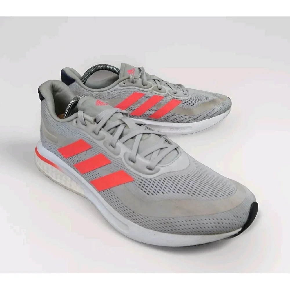 Adidas Supernova Boost Men's Running Shoes Cushionned Grey Turbo Red GX2961